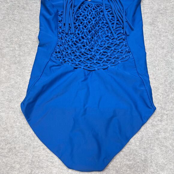 Mikoh Blue Topanga Macrame Halter One Piece Swimsuit Size XS - Picture 7 of 10